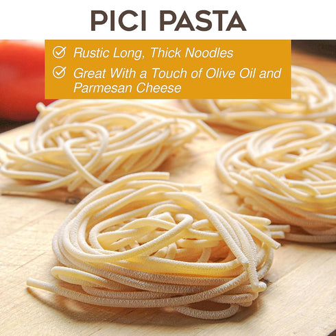 17.6oz (500g) Pack 1 Morelli Pici Pasta di Toscana - Italian Gourmet Organic Pici Noodles - Thick Organic Pasta Nests