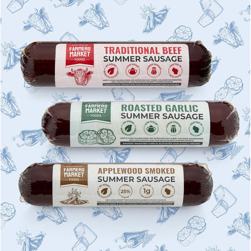 Summer Set, 3-Pack, Farmers Market, Gluten Free, Keto, Paleo, Low Sodium, Low Sugar, Sausage Gift Variety