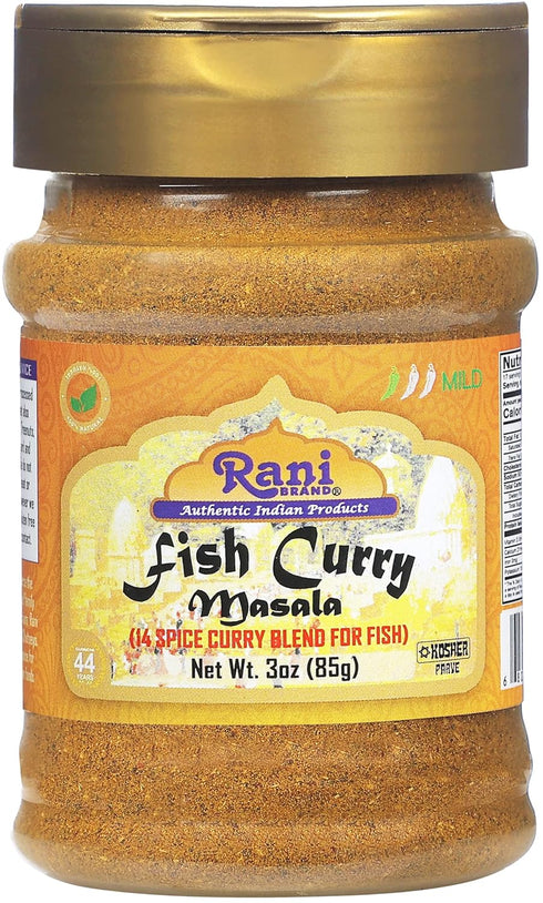Rani Fish Curry Masala, 14-Spice Curry Blend for Fish, 3oz PET Jar, All Natural, Vegan, Gluten Friendly