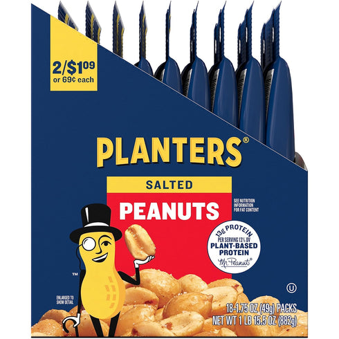 1.75 oz. (18-Pack) PLANTERS Salted Peanuts