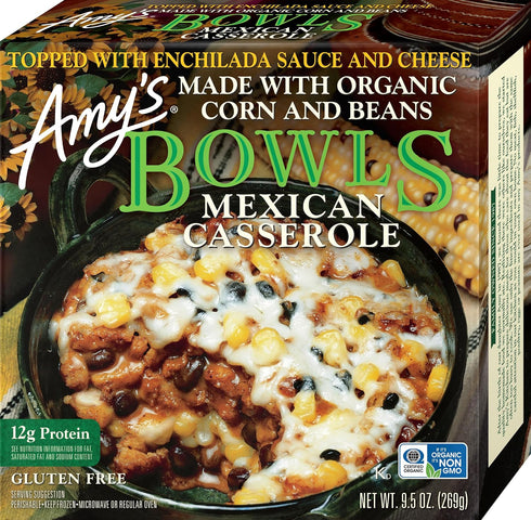 Amy's Frozen Meals, Mexican Casserole Bowl, Made with Organic Tomatoes, Corn and