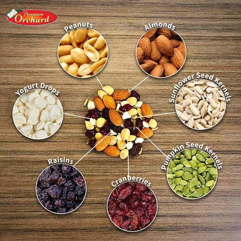 20z YOGURT TRAIL MIX BY PREMIUM ORCHARD - Seeds, Yogurt, Fruit and Nuts Mix - Trail Mix Bulk Blend of Mixed Nuts