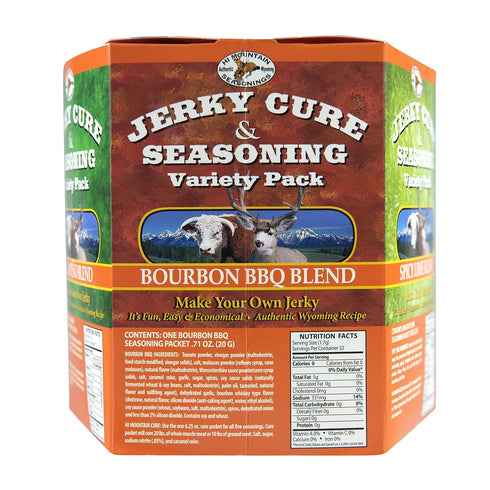 PACK #3 5 Hi Mountain Jerky Seasoning and Cure Kit | VARIETY | Delicious Flavors: Original, Hunters Blend, Bourbon BBQ