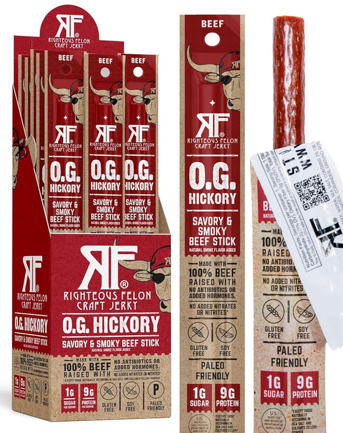 Righteous Felon Meat Sticks | 100% Grass Fed Beef | 9g Protein