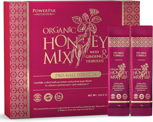 PowerPak Extra Strength Honey Mix | Honey Packets with Natural Jelly Bee Pollen,