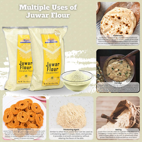 32oz (2lbs) 908g Rani Juwar (Sorghum) Flour ~ All Natural | Vegan | Gluten Friendly | NON-GMO | Kosher | Indian Origin