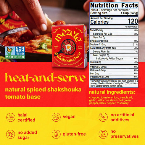 390g (Pack 4) Mezete All-Natural Stew Base | Authentic Middle Eastern | Shakshouka Base | Sauteed Tomatoes & Onions |