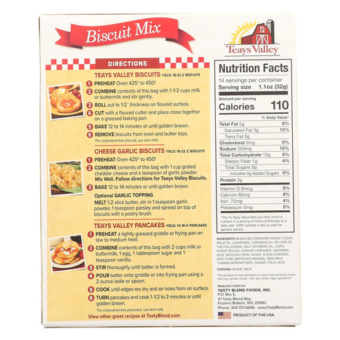 Teays Valley 16 Oz (Pack 3) Homestyle Biscuit Mix Box