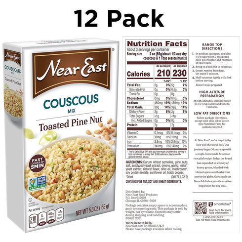 5.6 oz (Pack 12) Near East Toasted Pine Nut Couscous Mix