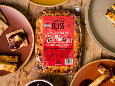 4 Pack Cheese Bros. Golden Baked Bliss Cheese | Made in Wisconsin | Heat & Eat | Fresh & Crispy |