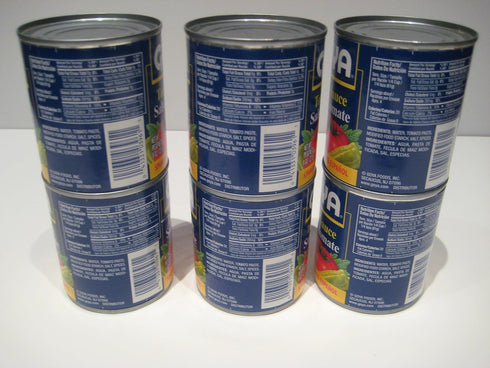 Goya 8 Oz (Pack 6) Tomato Sauce "Salsa De Tomate" Cans, of Bundle