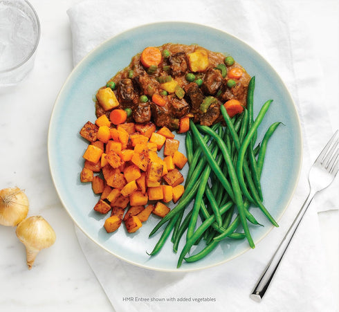 6-Pack 60 HMR Entrees Meals Vegetable Stew with Beef | Low Calorie Microwave Meals for Weight Loss | Ready to Eat