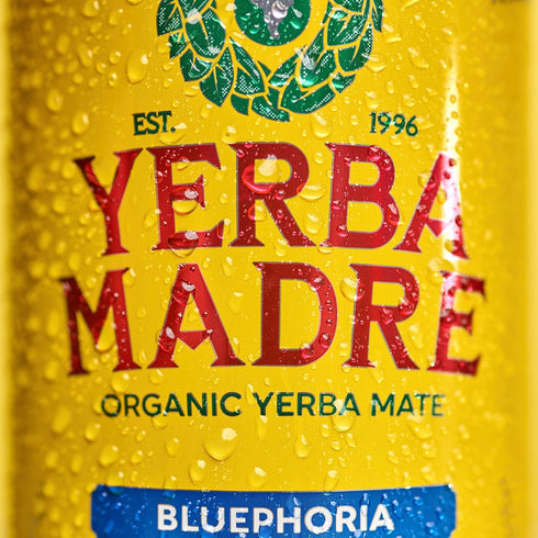 150mg 15.5 Oz (Pack 12) Yerba Madre Organic Yerba Mate, Bluephoria, Natural Caffeine, Energy Drink Alternative, No