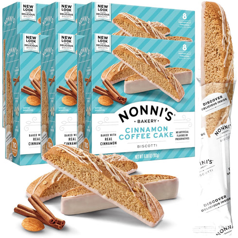 Nonni's Bakery Cinnamon Coffee Cake Biscotti, Kosher, 6.88 Ounce (Pack of 6)
