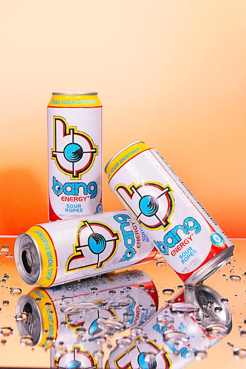 16-Ounce Pack 12 Bang Energy Sour Ropes, Sugar-Free Energy Drink, |