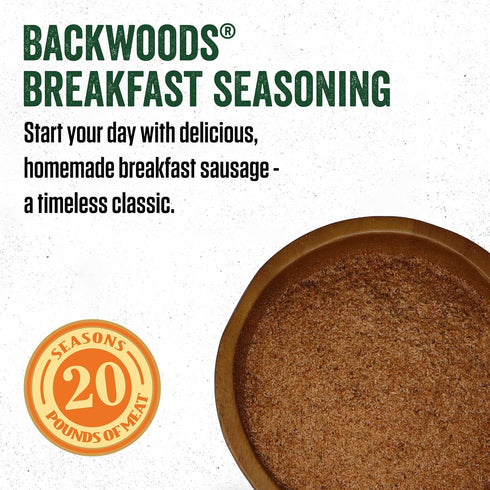 20 9.8 Package LEM Products Backwoods Breakfast Fresh Sausage Seasoning Kit, Ideal for Wild Game and Domestic Meat