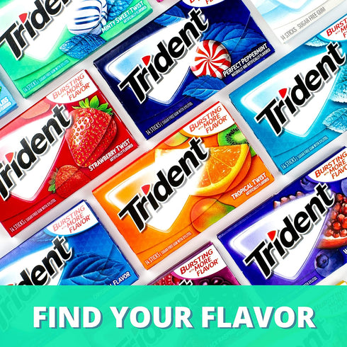 12 Packs 14 (168 Trident Minty Sweet Twist Sugar-Free Chewing Gum, of Pieces Total Pieces)