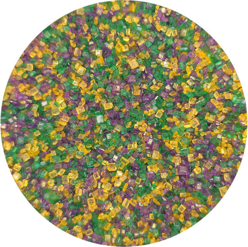 NCS Purple, Green & Yellow Sugar Crystals, Decorative Sugar Sprinkles for Baking