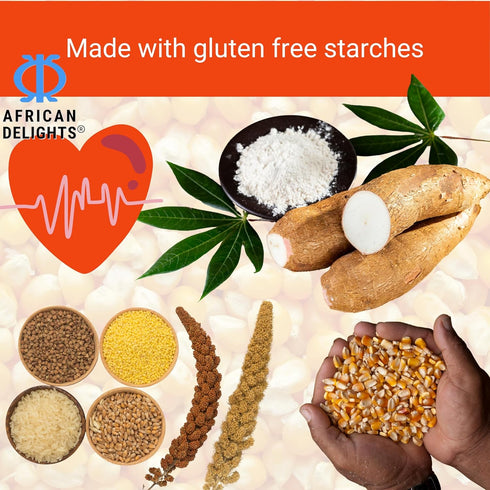 2 lb African Delights Banku Flour Gluten-Free Millet Flour Mix Made from Cassava, Corn & Millet Instant African Banku