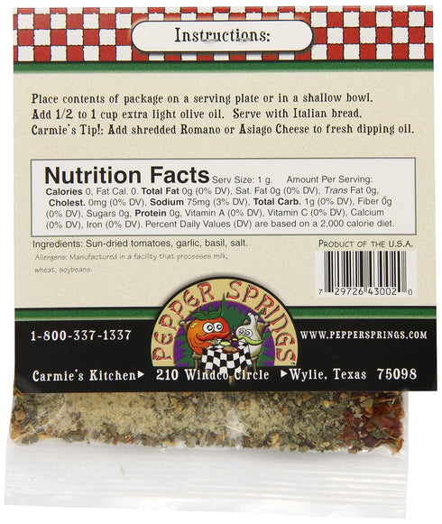 Carmie's Kitchen 0.7 Sundried Tomato Dipping Oil Mix, Ounce