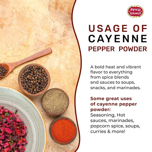 Spicy World 5 LBS 50K Hot Cayenne Pepper Powder Bulk Jar - Red Ground Pepper SHU Heat Unit - Gluten Free - Also Great