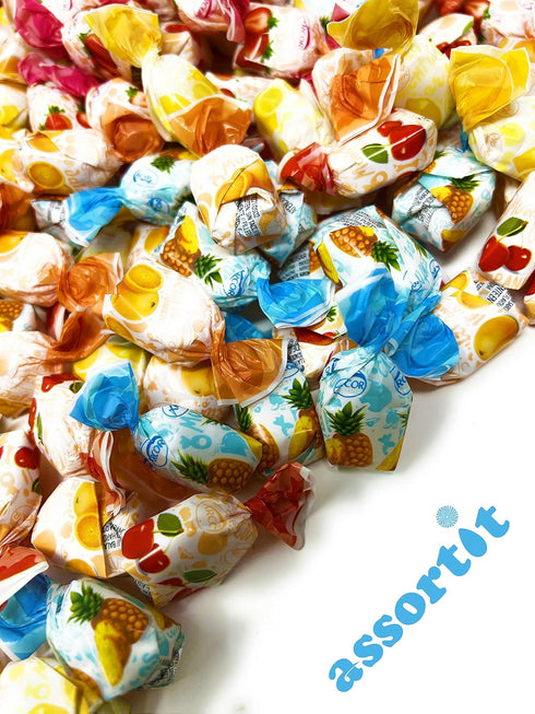 3 lbs 48 oz. Fruit Filled Hard Candies - - Strawberry, Cherry, Pineapple, Orange and Lemon Flavored Bon Bons Filled