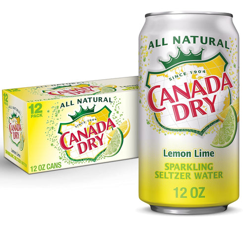 Canada Dry Lemon Lime Sparkling Seltzer Water, 12 fl oz cans, 12