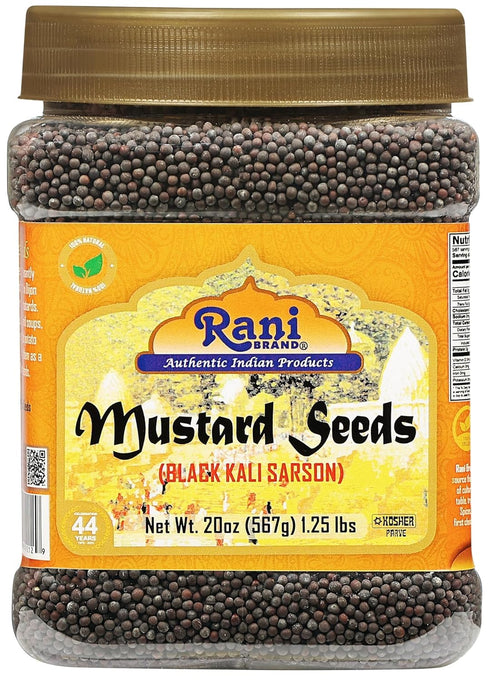 Rani Black Mustard Seeds Whole Spice (Kali Rai) 20oz (1.25lbs) 567g PET