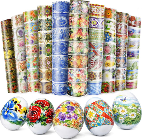 Pack 10 70 Thermo Heat Shrink Sleeves - Easter Egg Decorating Kit - Ukrainian Pysanky Supplies - Decorative Egg Wraps