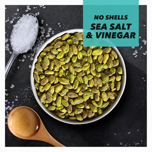 Wonderful Pistachios No Shells, Sea Salt & Vinegar Nuts, 5.5 Ounce Resealable Bag, Healthy Vegan Snacks