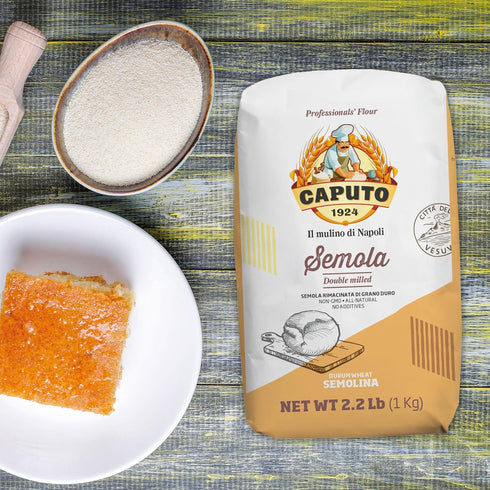 Antimo Caputo 2.2 LB (Pack 4) 8.8 LB) Semolina Flour Bag of - Semola di Grano Duro, Italian All Natural Flour for Fresh