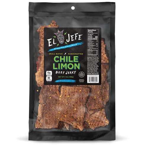 El Jefe Beef Jerky Chile Limon 7oz - Authentic Mexican Style Hispanic