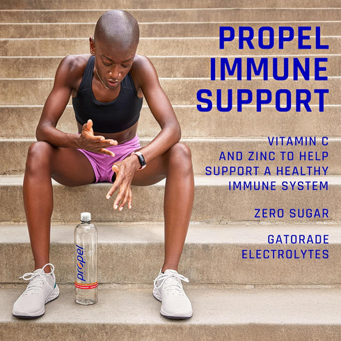 Immune 100% 16.9 oz (12 Pack) Propel Support Electrolyte Enhanced Water Sports Drink, Orange Raspberry Flavored Water
