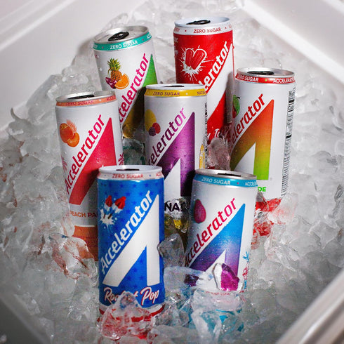 12oz (12 pack), 100% (200mg Accelerator Energy Drink, Island Guava can Zero Sugar, Sustained Energy from Natural