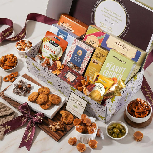 Package Broadway Basketeers Sympathy Gift Basket Deluxe Gourmet Delight Condolence & Bereavement Care with Kosher
