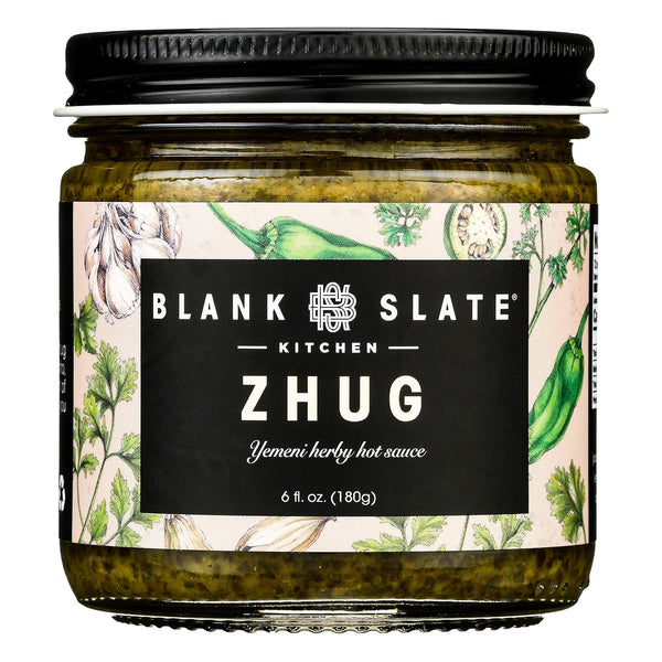 Blank Slate Kitchen Zhug (6 oz) | Spicy Middle Eastern Herby Green Hot Sauce, Vegan & Gluten-free