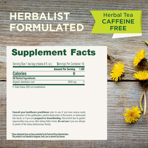 96 (6 Pack) Traditional Medicinals Tea, Organic Roasted Dandelion Root, Supports Kidney Function & Healthy Digestion