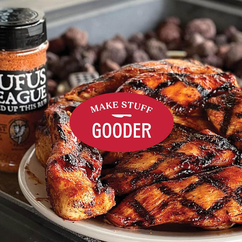 2 Pack, 6.5 oz Rufus Teague Spicy Meat Rub, Premium Barbecue Seasoning & Dry Rub for Smoking and Grilling