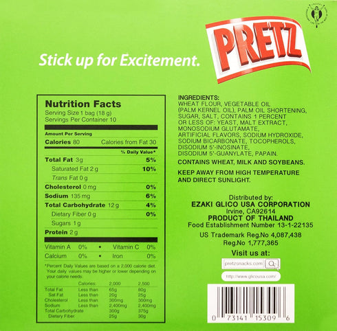 Glico Pretz Original Baked Snack Sticks, 6.35 Ounce