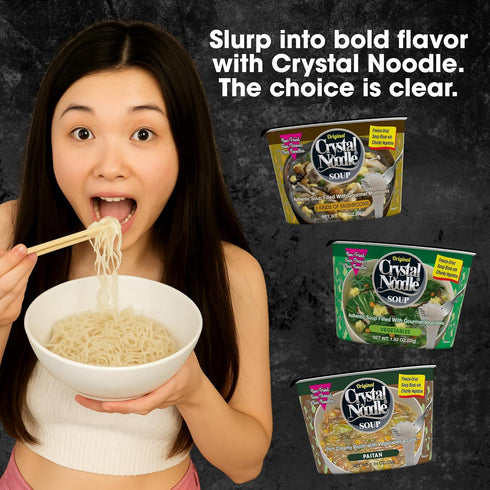 (Pack 6 1.83 OZ Crystal Noodle Soup, Kimchi, Savory Broth Filled with Spicy Napa Cabbage, of Cups)