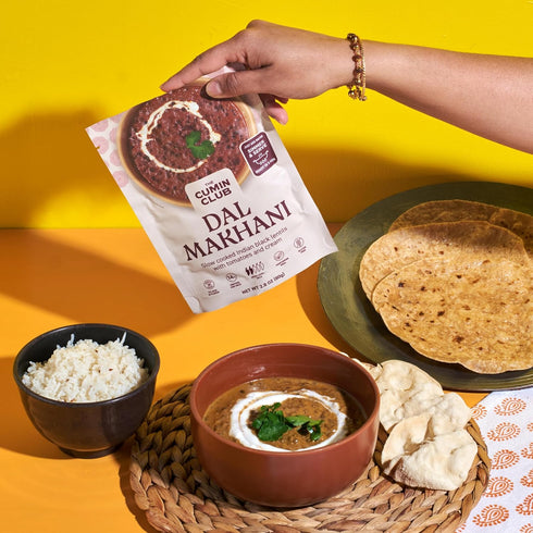 Packet Pack 5 The Cumin Club Dal Makhani (Black Lentils) - Ready to Eat Indian Food, Instant Meal Curry - Quick, Easy