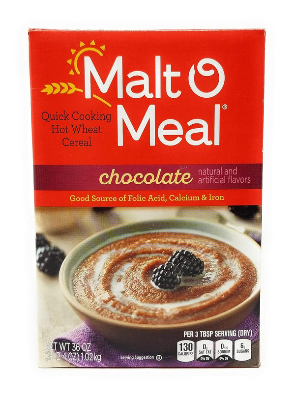 Malt O Meal, Chocolate, Quick Cooking Hot Wheat Cereal, 36oz Box (Pack