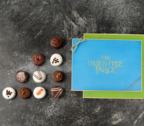 (12 Count) Gluten Free Palace Cookie Gift Basket Vegan Gluten Free Mother's Day Chocolate Covered Cookies Gourmet Gift