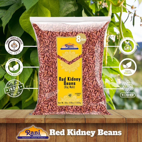 128oz (8lbs) 3.63kg Rani Red Kidney Beans, Light Bulk ~ All Natural | Vegan | Gluten Friendly | NON-GMO | Kosher | Raj
