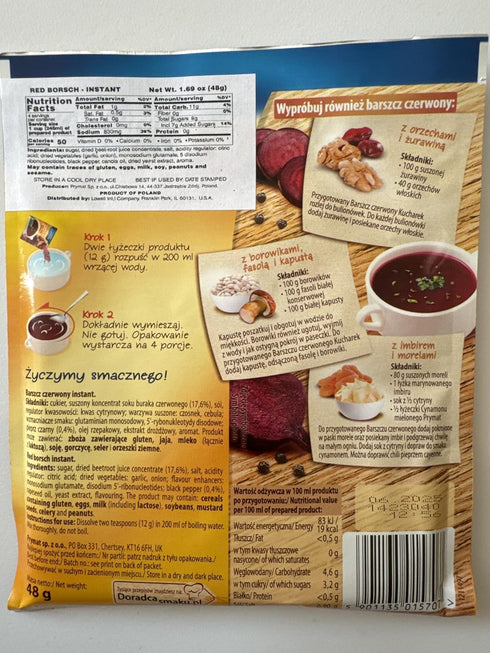 Kucharek Barszcz Czerwony Instant Red Borscht Soup Mix (5-Pack)