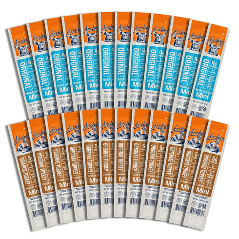 Archer Jerky Mini Beef & Turkey Jerky Sticks - Grass Fed Beef