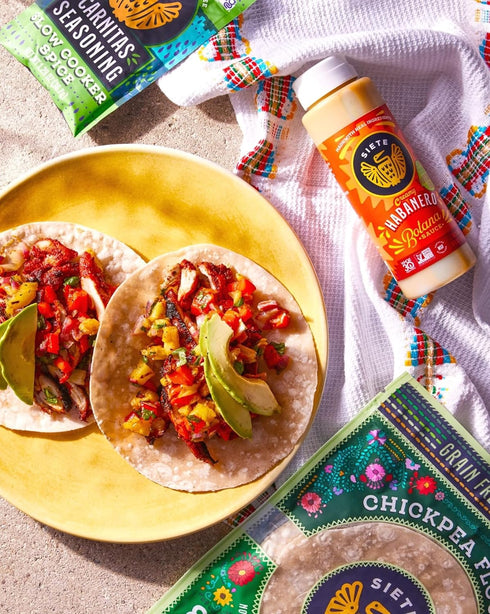 Siete Carnitas Seasoning Mix | Gluten Free | Vegan | Paleo | Preservative Free, 6 Packets, 42 Servings, Slow Cooker