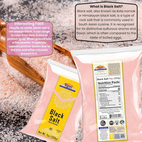 Rani Black Salt Powder (Kala Namak), 7oz (200g), Unrefined, Vegan, Gluten Friendly