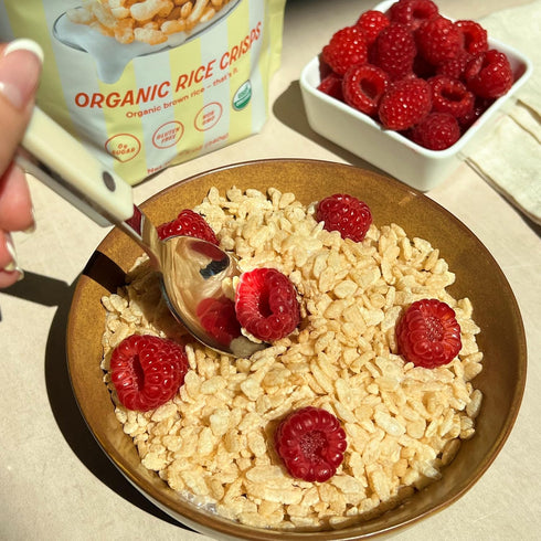 3-Pack, The Real Cereal Company, Organic Brown Rice Crisps Cereal Zero Sugar, Gluten Free, Non-GMO, Made in California