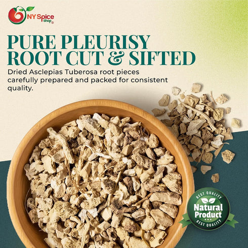 3 NY Spice Shop Pleurisy Root Cut & Sifted - Ounce Natural Dried Asclepias Tuberosa Herb - Loose Roots for Herbal Tea